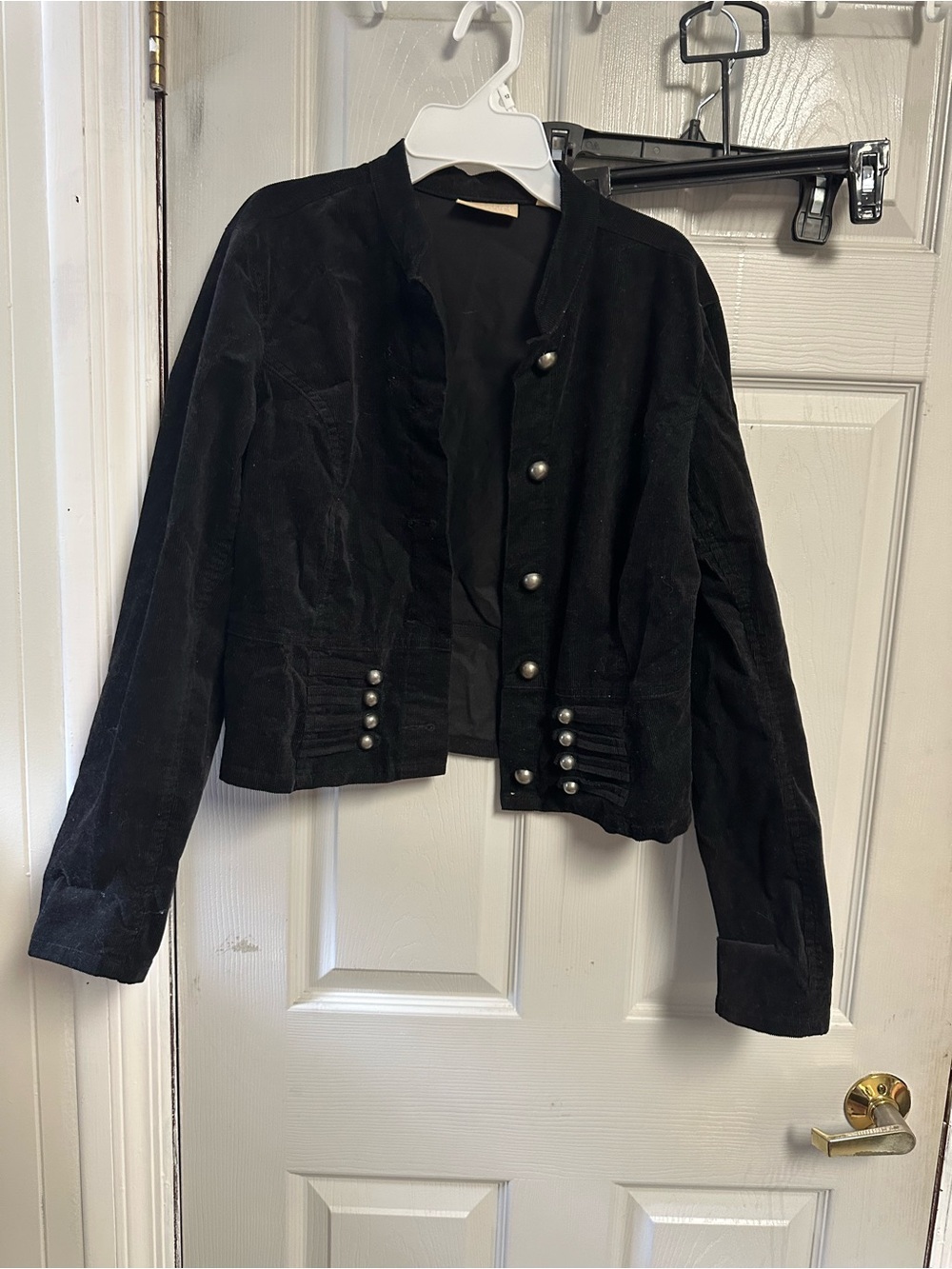 Black girls jacket size 11/12 Military-Style Button Jacket